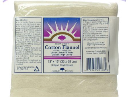 HERITAGE - Castor Oil Cotton Flannel Pack - 13 Inches x 15 Inches on Sale