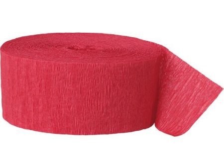 UNIQUE - Red Crepe Paper Streamers - 81 Feet Long Supply