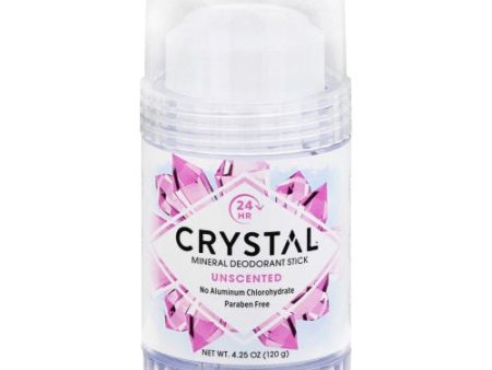 CRYSTAL - Mineral Deodorant Stick, Unscented - 4.25 oz. (120 g) on Sale