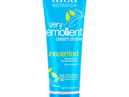 ALBA BOTANICA - Very Emollient Cream Shave Unscented - 8 oz. (227 g) Online now