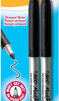 BIC - Mark-It Permanent Marker Fine Point Black - 2 Markers Fashion