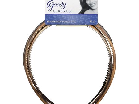 GOODY - Classics Beauty Skinny Plastic Headbands - 4 Pack Online Hot Sale