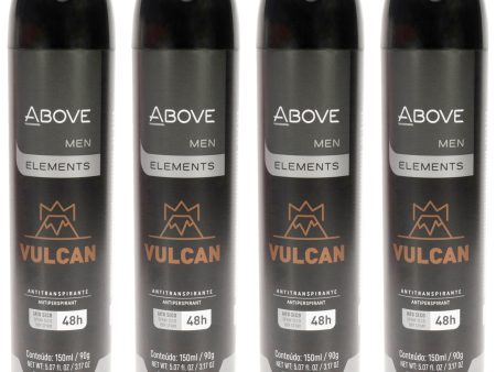 48 Hours Element Antiperspirant Deodorant - Vulcan by Above for Men - 3.17 oz Deodorant Spray - Pack of 4 For Sale