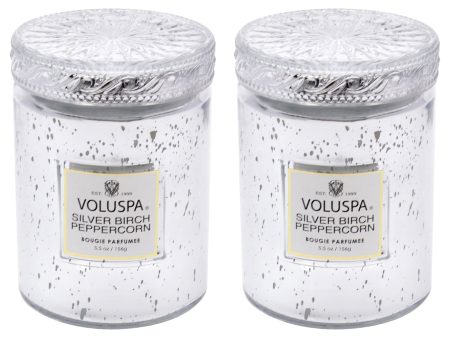 Silver Birch Peppercorn - Small Kit by Voluspa for Unisex - 2 x 5.5 oz Candle on Sale