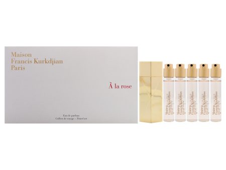 A La Rose Travel Set by Maison Francis Kurkdjian for Women - 6 Pc Gift Set 5 x 0.37 EDP Spray (Refill), Case Gold (Empty) Online