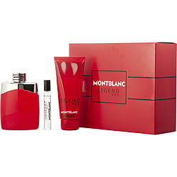 MONT BLANC LEGEND RED by Mont Blanc , EAU DE PARFUM SPRAY 3.3 OZ & SHOWER GEL 3.3 OZ & EAU DE PARFUM SPRAY 0.25 OZ Online Sale