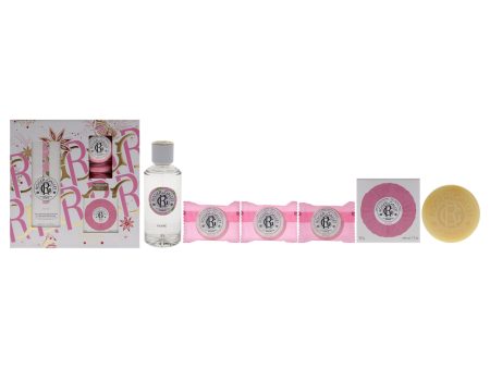 Rose by Roger & Gallet for Women - 5 Pc Gift Set 3.3oz Wellbeing Fragrant Water, 3 x 0.88oz Bath Tablets, 1.7oz Wellbeing Soap Online now