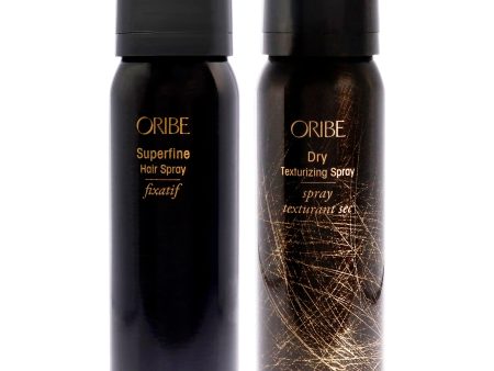 Superfine Hairspray and Dry Texturizing Spray Kit by Oribe for Unisex - 2 Pc Kit 2.2 oz Hair Spray, 2.2 oz Hair Spray Online Sale