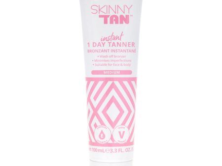 1 Day Instant Tanner - Medium by Skinny Tan for Women - 3.3 oz Bronzer Online now