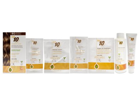 Argan Oil Fast 10 Permanent Hair Color Kit - 8G Golden Light Blonde by One n Only for Unisex - 1 Pc Hair Color Online now