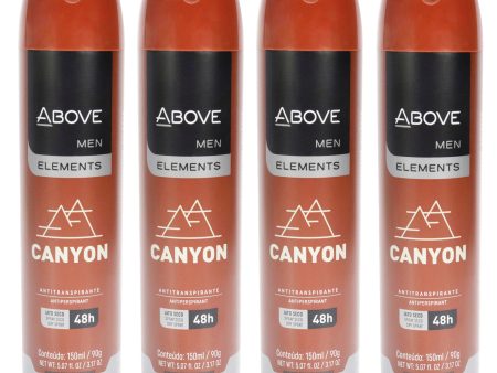 48 Hours Element Antiperspirant Deodorant - Canyon by Above for Men - 3.17 oz Deodorant Spray - Pack of 4 Sale