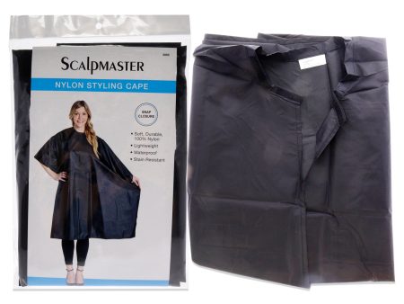 Nylon Styling Cape with Snap Closure - Black by Scalpmaster for Unisex - 1 Pc Apron Fashion