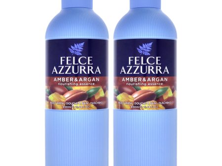 Amber and Argan by Felce Azzurra for Unisex - 22 oz Body Wash - Pack of 2 Online