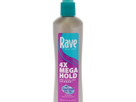 4X Mega Hold Hairspray by Rave for Unisex - 11 oz Hair Spray Fashion