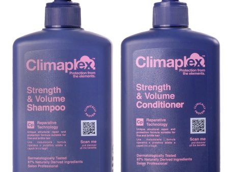 Strength and Volume Shampoo and Strength and Volume Conditioner Kit by Climaplex for Unisex - 2 Pc Kit 13.52oz Conditioner, 13.52oz Shampoo Sale