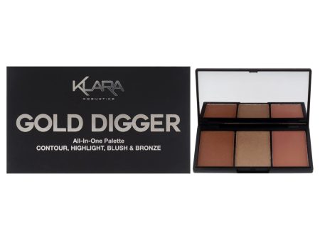 Contour Bronze Blush and Highlight Palette - Gold Digger by Klara for Women - 0.35 oz Makeup Supply