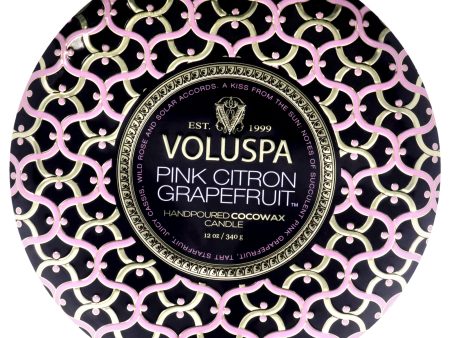 3 Wick Tin Candle - Pink Citron Grapefruit by Voluspa for Unisex - 12 oz Candle on Sale